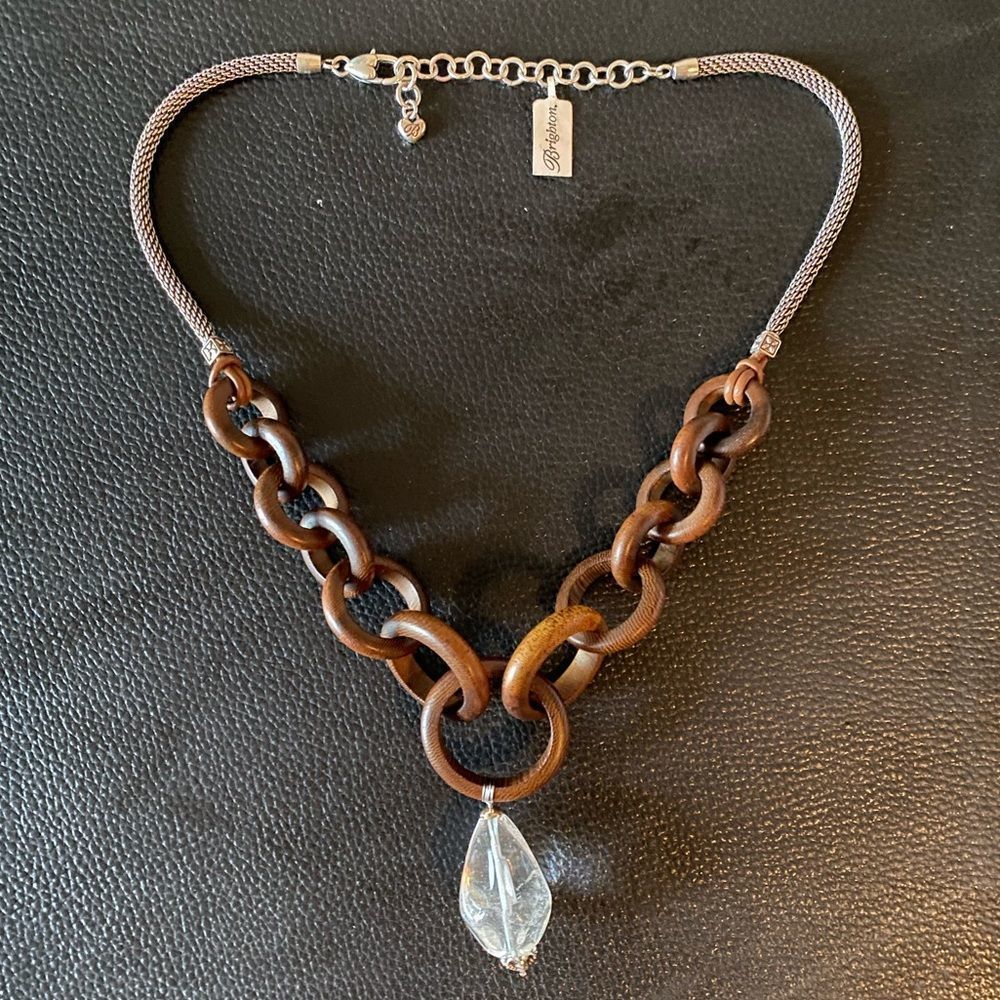 NEW BRIGHTON CONNECTING LINKS silver and wood NECKLACE